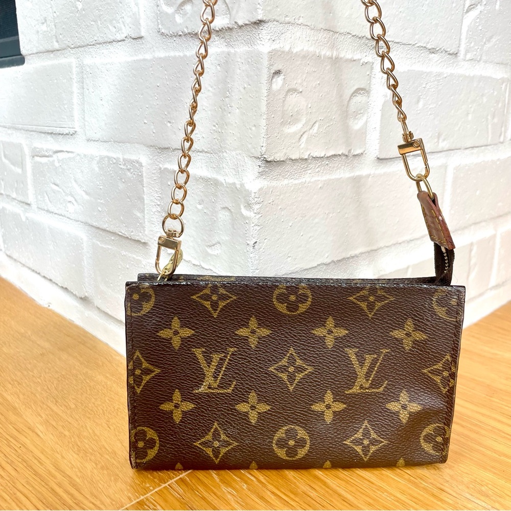 Louis Vuitton Authentic Monogram Petit Bucket Pouch Crossbody - Picture 3 of 11